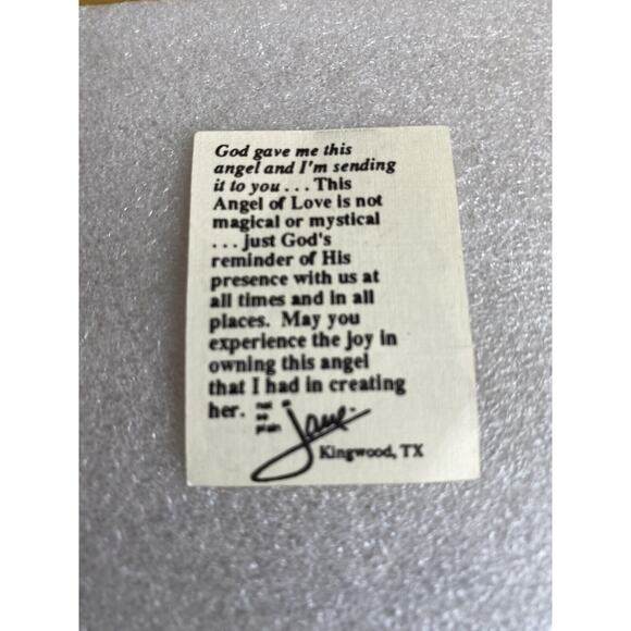 Jane Vtg AOL Angel of Love Pin Brooch Pearl Head Silver Over Brass Signed 1994 - Picture 6 of 10